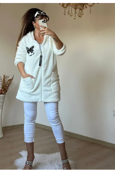 Pullu Kelebek Pelus Mont Krem