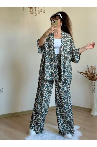 Şal Desen Kımono Takım