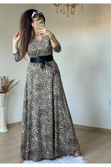 Tam Boy Minik Leopar Desen Elbise