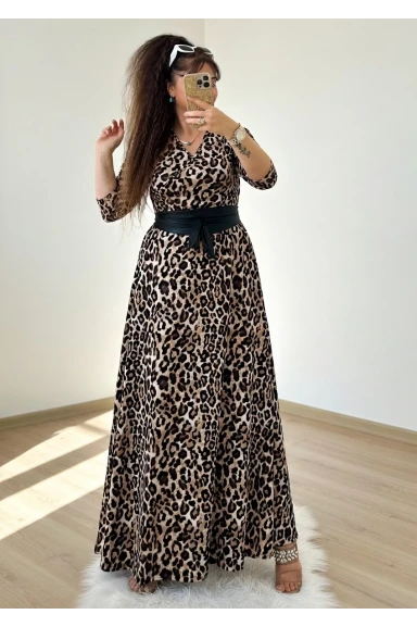 Tam Boy Premium Leopar Elbise