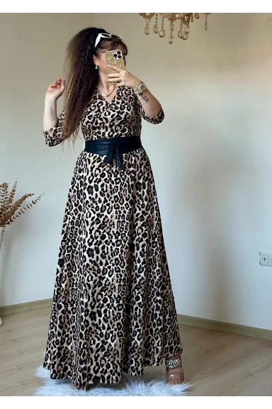 Tam Boy Premium Leopar Elbise