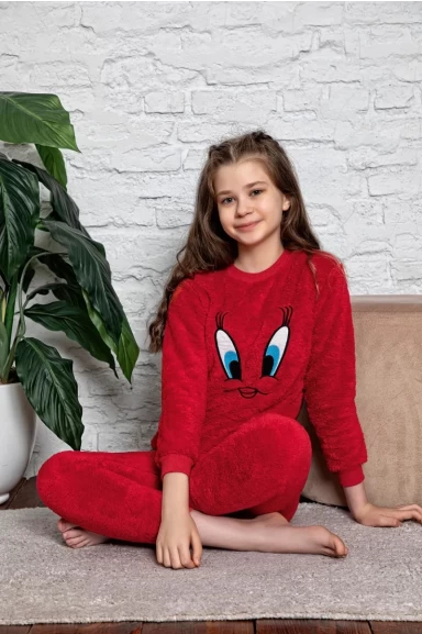 Tweety Kırmızı Çocuk Peluş Takım