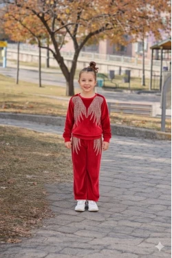 Kız Çocuk Angel Kadife Takım