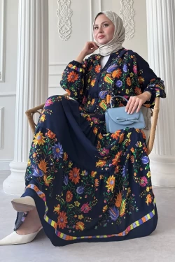 Bahar Elbise Lacivert