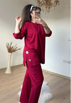 Denız Yıldızı Aksesuarlı Takım Bordo