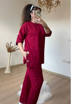 Denız Yıldızı Aksesuarlı Takım Bordo