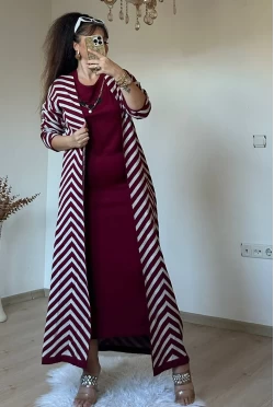 Elbıse Tunık Takım Bordo