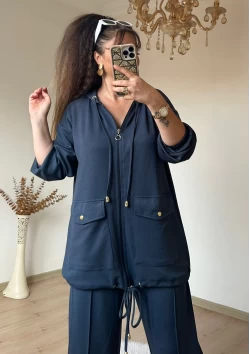 Fermuarlı Spor Takım Füme