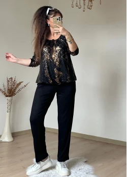 Gold Varak Baskı Taşlı Takım