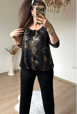Gold Varak Baskı Taşlı Takım