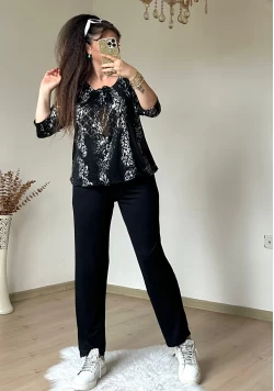 Gümüş Varak Baskı Taşlı Takım