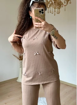 Kaşkorse Kurdele Takım Bej