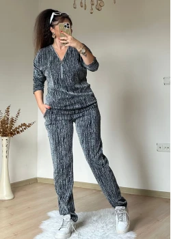 Kendinden Simli Takım Gümüş