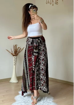 Kilim Desen Etek Yeşil Tonlu