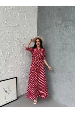 Kırmızı Kareli Cepli Gömlek Elbise