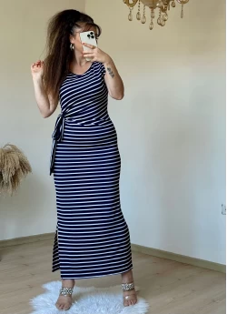 Navy Striped Dress