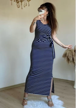 Navy Striped Dress