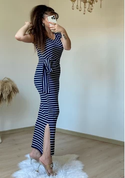 Navy Striped Dress