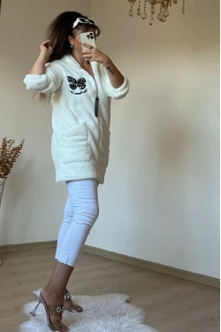 Pullu Kelebek Pelus Mont Krem