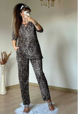 Süet Leopar Takım