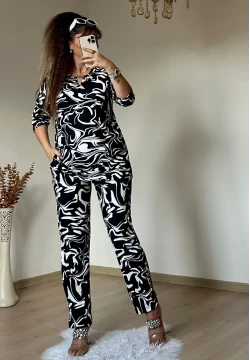 Süet Zebra Desen Takım