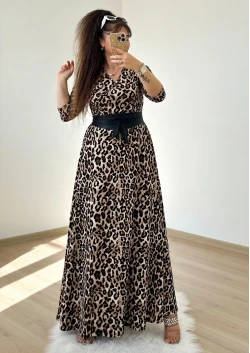 Tam Boy Premium Leopar Elbise