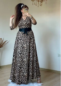 Tam Boy Premium Leopar Elbise