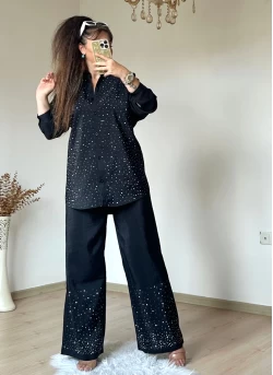 Taşlı Gömlek Takım