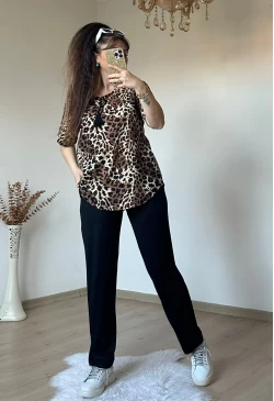 Yaka Bağlamalı Leopar Takım