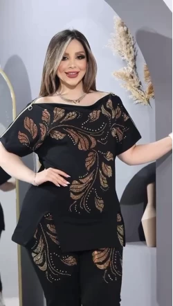 Yaprak Desenli Taşlı takım