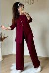Bordo Gold Dugmelı 3 lü Takım