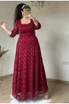 Gupur Prenses Elbıse Bordo