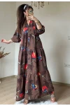 Kahve Nar Çıcegı Salaş Elbıse