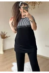 Roba Çizgili Takım Sıyah