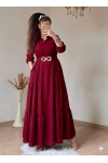 Salaş Gömlek Elbise Bordo