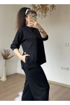 Bol Paça Çıtçıtlı Takım Siyah