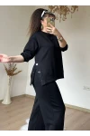 Bol Paça Çıtçıtlı Takım Siyah