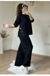 Bol Paça Çıtçıtlı Takım Siyah