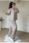 Bol Paça Çıtçıtlı Takım Bej