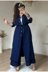 Bel Bağcıklı Tunık Takım Lacivert