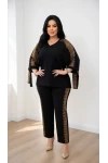 Kol Bağcıklı Gold Sımlı Siyah Takım