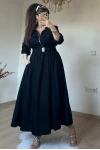 Yaka Cepli Spor Elbıse Siyah