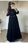 Mini Ceketli İpek Kupra Elbise Sıyah