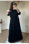 Mini Ceketli İpek Kupra Elbise Sıyah