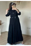 Mini Ceketli İpek Kupra Elbise Sıyah