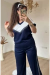 Ön Piramıt Taşlı Takım Lacıvert