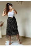 Açık Leopar Tül Etek