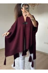 Düz Renk Panço Bordo