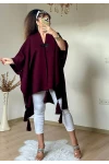 Düz Renk Panço Bordo
