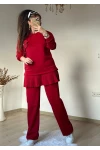 Eteği Pileli Çiçek Takım Kırmızı